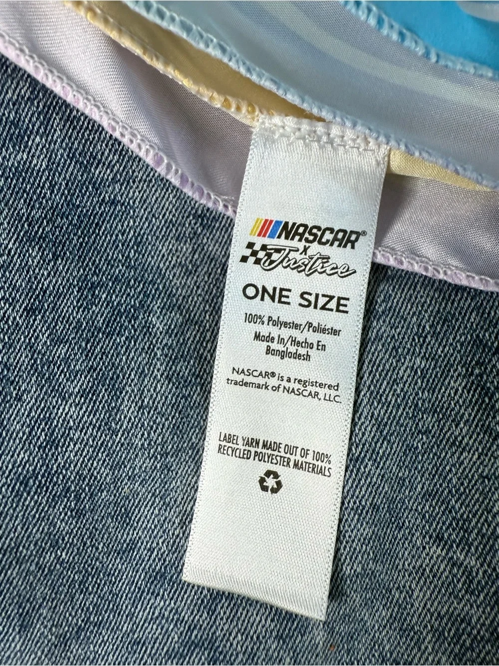 NASCAR Justice Girls’ Denim Jeans w/ Bandana — Size 8 — NWT